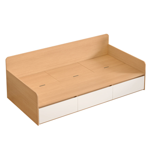 原木风实木沙发床客厅小户型单人坐卧一体两用榻榻米储物床9M28