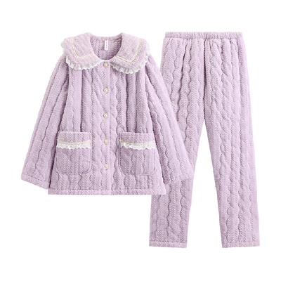 珊瑚绒夹棉睡衣芬腾女