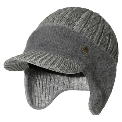 加绒加厚羊毛护耳老人帽