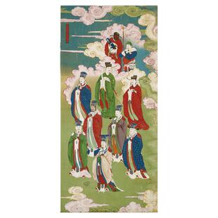 土府至尊九垒高皇大帝五方五土神君道家道释画微喷复制装饰挂轴