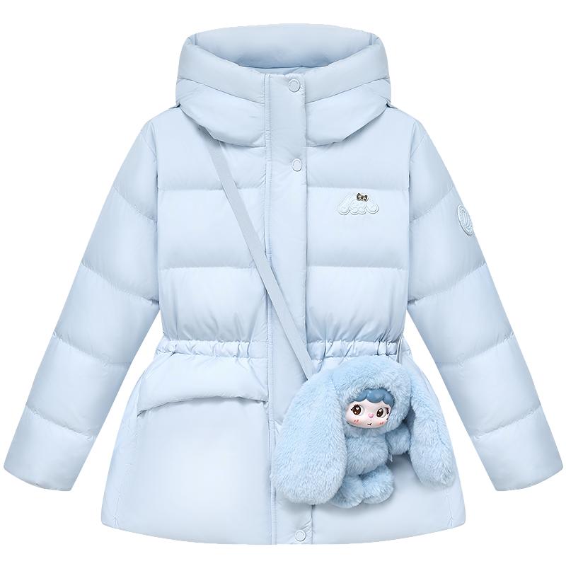 【赠萌兔包】波司登儿童羽绒服女童奶油甜美风四防羽绒服收腰外套