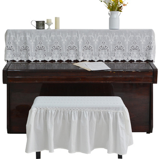 2025年新款钢琴罩高档半罩防尘罩轻奢网红白色电钢琴盖布韩式凳套