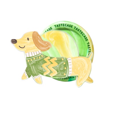 牛油果腊肠狗磁吸手机支架可爱