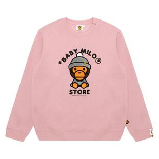 BABY MILO STORE女装秋冬卡通小猴薄绒圆领卫衣3040XXP