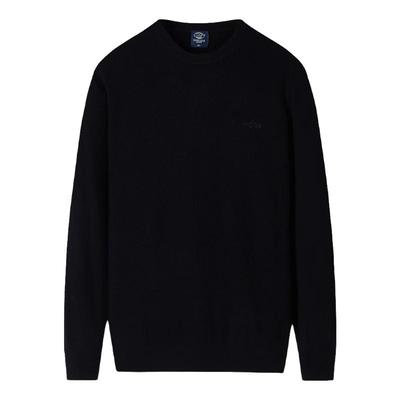 德鲨圆领纯色针织羊毛衫