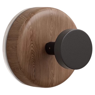 胡桃木纹吸盘旋钮挂钩门后浴室