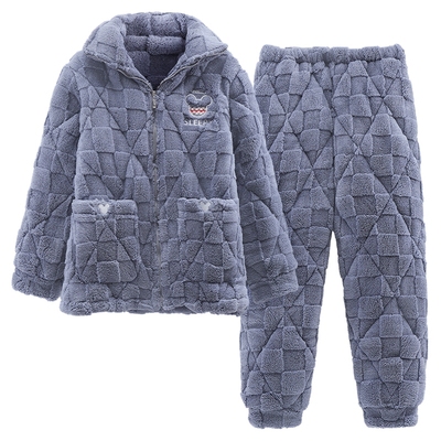 高个子加长版170以上身高女加厚珊瑚绒夹棉家居服可外穿棉衣棉裤