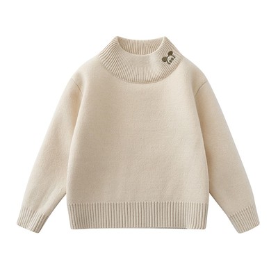 男童毛衣一体绒打底衫套头针织衫