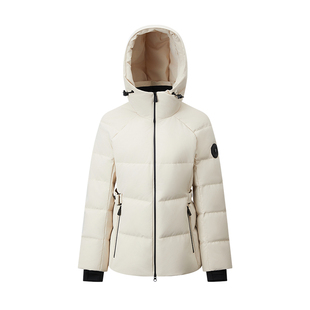 千仞岗2025秋冬新款短款羽绒服连帽纯色修身保暖通勤简约外套女款