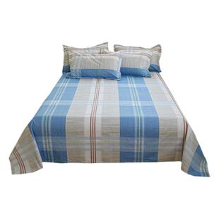 小清新简约条格纯棉床单单件230x250cm双人床1.8学生宿舍全棉被单