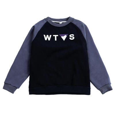 儿童冬装一体绒插肩圆领加绒卫衣