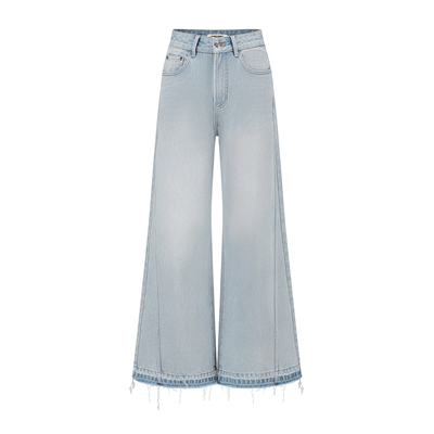 SHROENRO烫钻宽松直筒牛仔裤