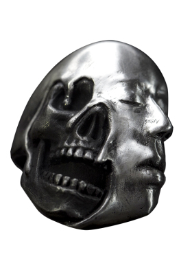 白木黑冰原创设计手工男银戒指