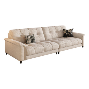 岚瑟琳 星云雪尼尔绒布艺沙发小户型客厅2025新款复古奶油风直排