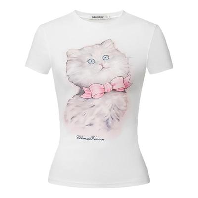 CLIMAXVISION猫咪印花短袖
