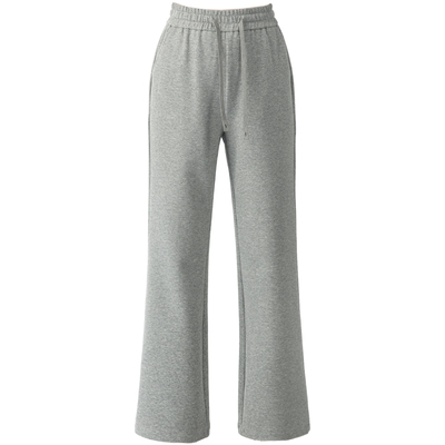 春四季灰色加绒直筒微喇裤