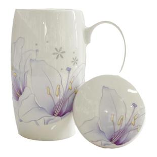 500ML骨瓷马克杯女大容量带盖办公室喝水茶杯陶瓷杯子2025新款