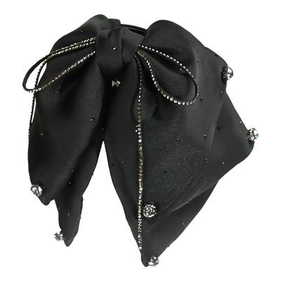 巴黎王妃幽情蝴蝶结飘带抓夹女高级感半扎发马尾夹发夹鲨鱼夹头饰