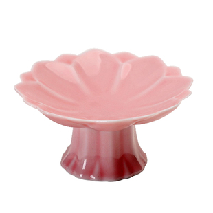 中式陶瓷茶点盘小号精致点心盘糕点盘甜品台高脚小果碟托盘展示台