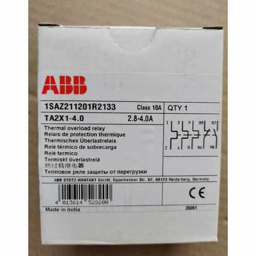 议价原装ABB热过载继电器    TA2X1-4.0  电流范围（2.8-4.0A）