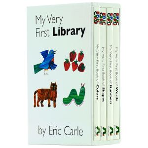 预售 My Very First Library 艾瑞卡尔 经典儿童绘本四本套装 Words Color Number Shape 英文原版 启蒙纸板书 简单熟悉的生活事物