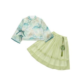 女童汉服套装2026新款儿童新中式国风唐装男童小女孩古风表演服装