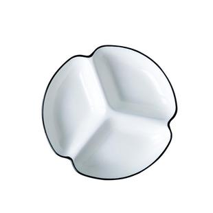 三格分餐盘大人减脂备餐月子定量盘子菜盘家用陶瓷早餐盘分隔餐具