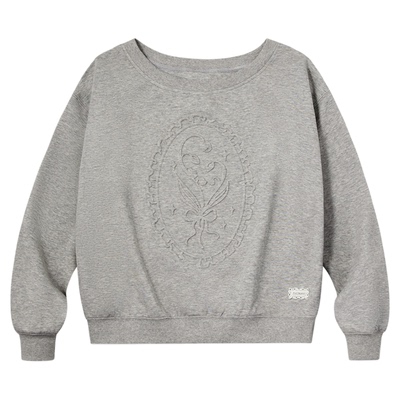 PSO Brand 女装一字肩长袖露肩设计感上衣女灰色卫衣外套潮牌秋冬