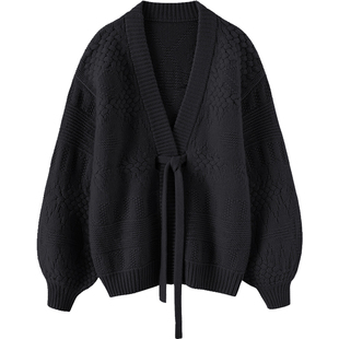 高端品牌！重磅加厚100%山羊绒开衫女纯羊绒毛衣外套慵懒风冬季