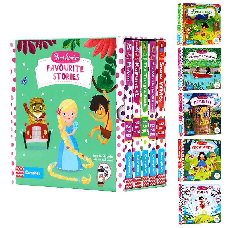 First Stories Busy系列5册童话篇 英文原版绘本 Snow White 白雪公主 Mulan 花木兰 Rapunzel 长发公主 幼儿经典童话启蒙纸板书