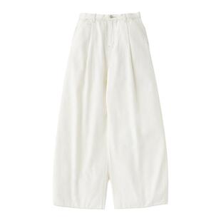 MOUSSY 夏季新品简约通勤风慵懒感阔腿裤牛仔裤010HSS11-0630