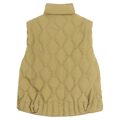 Basic House/百家好纯色菱格羽绒马甲冬季小个子白色无袖立领外套