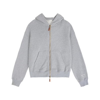 「MISAZ」软fufu~连帽懒人卫衣外套 双拉链宽松运动针织帽衫