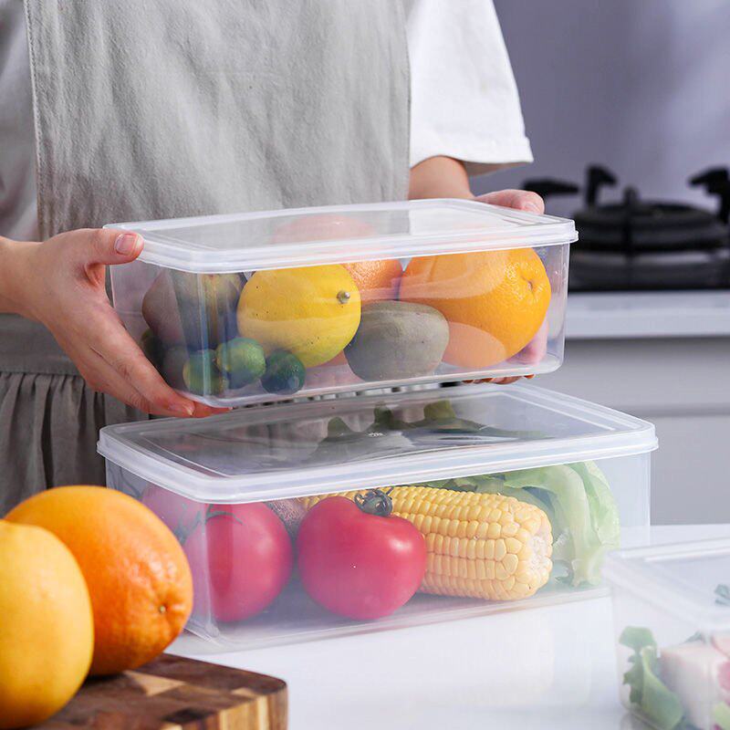 17食品级PP长方形保鲜盒套装厨房装盒外卖包装批发分冰箱收纳盒水