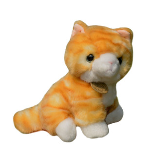 AURORA猫咪毛绒玩具黄色仿真虎纹猫公仔布娃娃玩偶儿童生日礼物礼