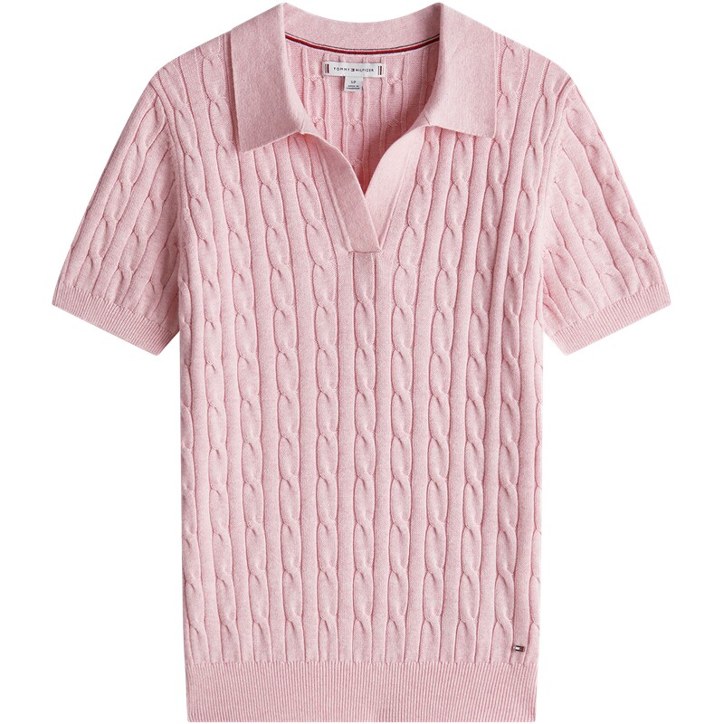 Tommy女纯棉海鸥领短袖针织POLO