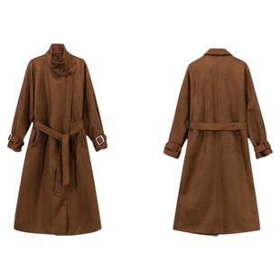 麂皮绒派克服女冬季新款风衣式私服名媛棉服野兽小姐冒险家大衣