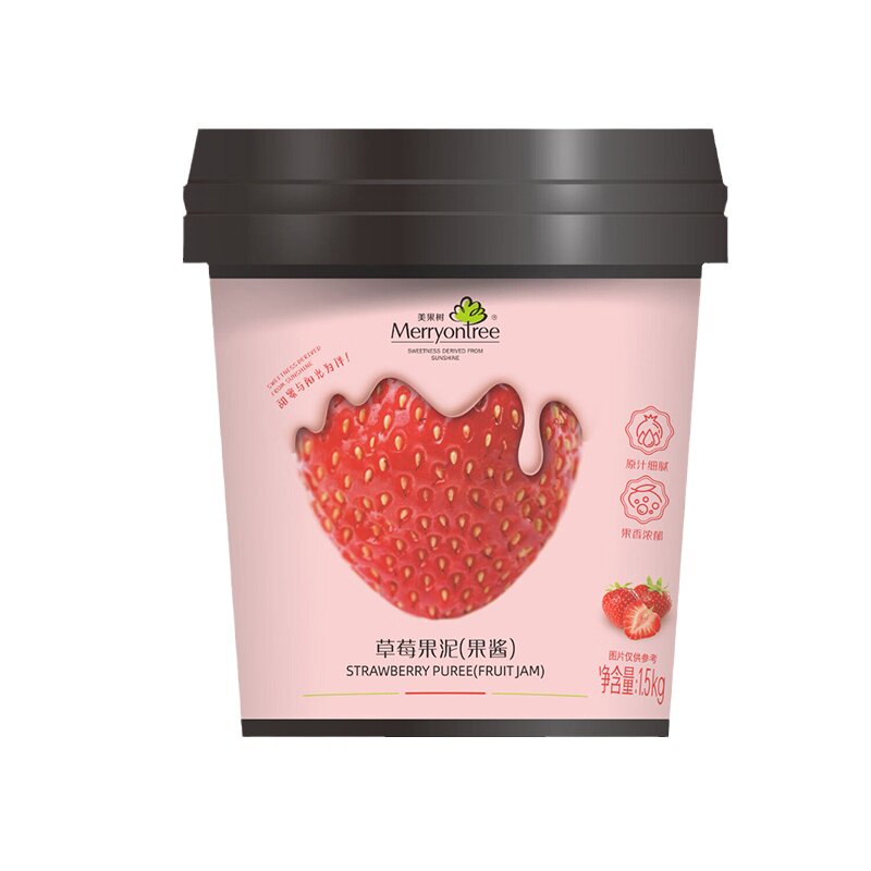 美果树果泥1.5kg芒果草莓蓝莓树莓杨枝甘露果酱慕斯蛋糕烘焙专用