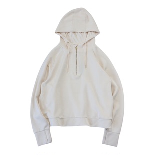 牛货闭眼入女士莫代尔柔感舒适连帽运动卫衣半拉链春季休闲外套