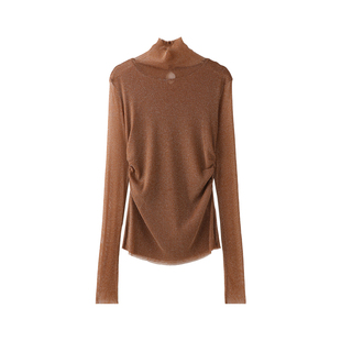 PENNYPENG 如梦令 双层轻盈网纱朦胧浪漫氛围感优雅高领打底衫