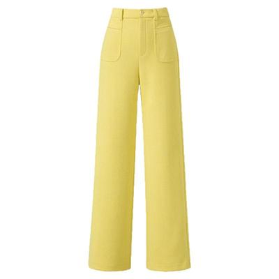 白色毛呢阔腿裤女2025新款秋冬