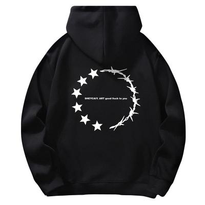 重磅男款美式复古青少年连帽卫衣