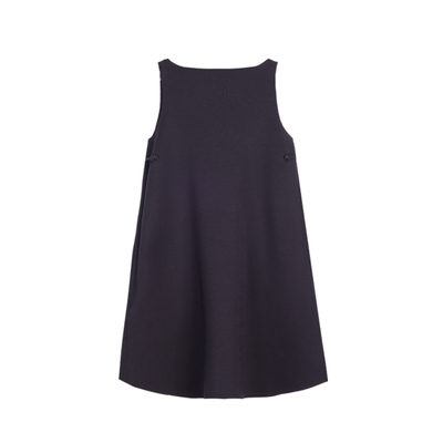 小黑裙后构想法式空气层连衣裙