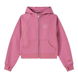 ellesse小贝壳秋冬网球运动夹克拉链连帽衫挖指扣女短款卫衣外套