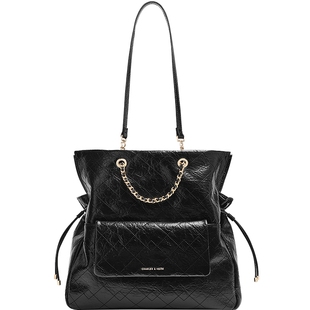 [新年礼物]CHARLES&KEITH女包CK2-30782756抽绳油蜡皮菱格双肩包