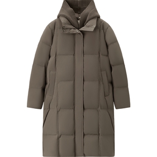 爱居兔时尚面包服女冬季新款保暖舒适中长款连帽羽绒服