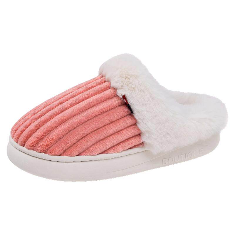 新款2025棉拖鞋冬季保暖家居室内防滑软底冬天家用白色毛绒棉拖女