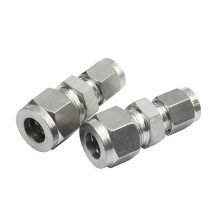 304/316不锈钢双卡套变径直通中间接头 卡套异径转换气源仪表铜管