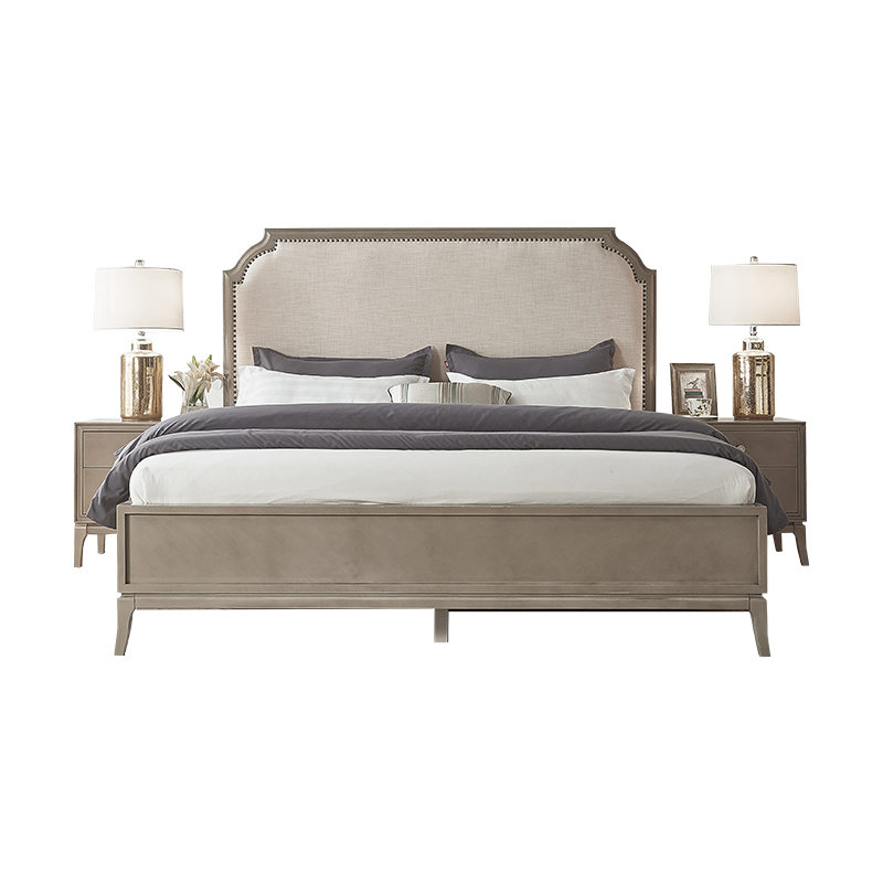 美式轻奢实木床1.8米双人大床主卧婚床现代简约1.5米