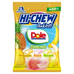 日本进口森永嗨啾果汁软糖dole联名款混合水果夹心糖休闲小零食